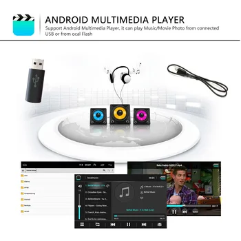  Android 9.0 2 Din Car Audio Auto Prehrávač Videa Android Autoradio S Gps, Wifi, Dotykový Displej Pre Skoda Fabia Octavia 2 3 Vw Passat Golf