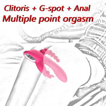  G-spot+Klitorisu+Análny Stimulátor Vibrátor Pre Ženy Masturbácia Tri-bod Stimulácia Vibrátor Sexuálne Hračky Pre Ženy Análny plug