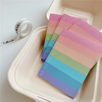  Roztomilý Láska Rainbow Kontrolný Zoznam Memo Pad Kórejský Ins Do Zoznamu Notebook Správu Papier Plánovač Nálepky Školy Grafické Efekty 50 Listov