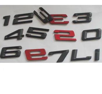  Matný Čierny ABS Počet Písmen Slovo Kufri Odznak Znak Písmeno Odtlačkový Nálepka pre BMW 5 Series 535i