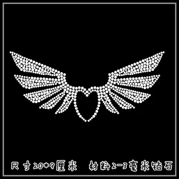 2pc/veľa anjel krídla škvrny žehlička na drahokamu prenos vzory hot fix drahokamu motív na tričko
