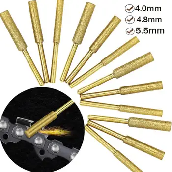  Gold 5 ks/set-Diamond Pílou Sharpener Burr 4/4.8/5.5 mm Brúska Reťazová Píla Vrtákov Videl, Brúsky na Rezanie Brúsenie Nástrojov