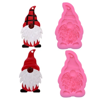  Gnome Silikónové Formy Fondant Živice remesiel Hliny Candy Šperky gumpaste Formy Keychain Plesne-Vianočné stencil-Latexový Kaučuk Formy
