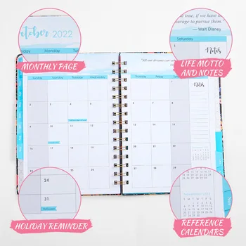  2022 Program Kniha Cievka Notebook Kalendár Knihy Plánovač Angličtina Kniha Denný Plánovač