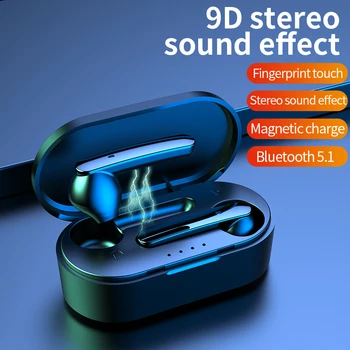  Q9 TWS Bluetooth 5.1 Slúchadlá Bezdrôtové Slúchadlá Stereo Headset Športové Slúchadlá Mikrofón S Nabíjanie Box Pre telefón
