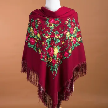  Etnické ruskej šatkou šatku Ženy bavlna lemovaný námestie šatka Bandana Moslimských hidžáb islamskej šatky tlač je vlna deka foulard