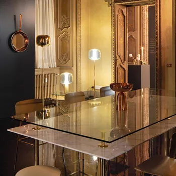  Jednoduché post-moderný Škandinávsky štýl sklo luxusné dizajnér tvorivé osobnosti spálňa posteli umenie stolná lampa štúdia
