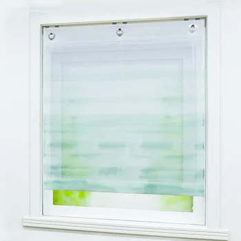  Roman Tieni Transparentné Voile Prikryť Okna Záclony Závesy Záclonka Panel pre Kuchyňa Balkón U shape Šedá Zelená