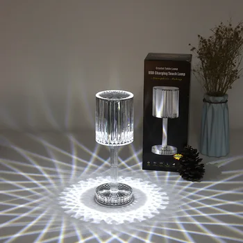  Luxusné Bezdrôtový Crystal stolná Lampa Obývacia Izba Dotyk Stmievanie Čítanie Žiarovky s USB Nabíjanie nočná lampa valentines day darček