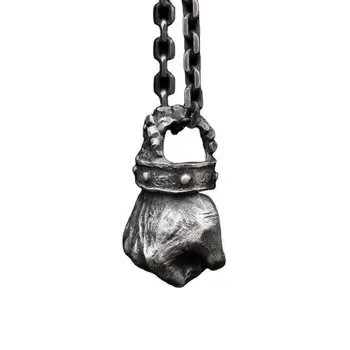  Viking Gotický Odvahu Päsť Prívesok Vintage Náhrdelník v Pohode Mechanické Päsť Reťazca Náhrdelníky pre Mužov, Ženy Nezvyčajné Punk Šperky Darček