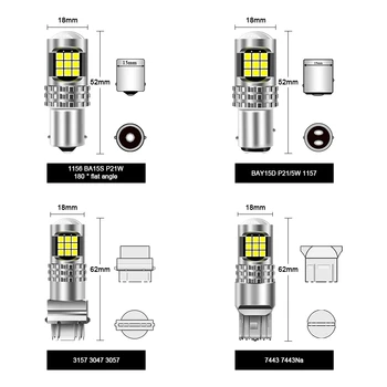  ASLENT 2x 1200L Biela P21W 1156 BA15S LED Žiarovka Pre Kia Rio 3 4 2016 2017 2018 LED Denných prevádzkových DRL Svetlo Lampy