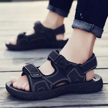  ULKNN Chlapca Originálne Kožené Sandále 2021 Deti Letné Topánky Nové Hnedé Sandál Dieťa Pohodlné Mäkké Dno Topánky Deti Sandále