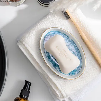  Nordic Štýl Prenosné Keramické Mydlo Jedlo Kúpeľňové Doplnky Cestovať Domov Hotel Riad Mydlo Box Úložný Displej Držiak