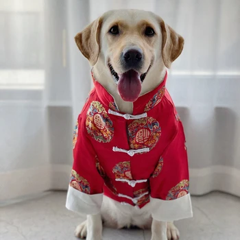  2021 Čínsky Nový Rok Psie Oblečenie Tang Vyhovovali Malé Veľké Veľké Psie Oblečenie, Pudel Corgi Samoyed Husky Zlatý retriever Psa Kostým