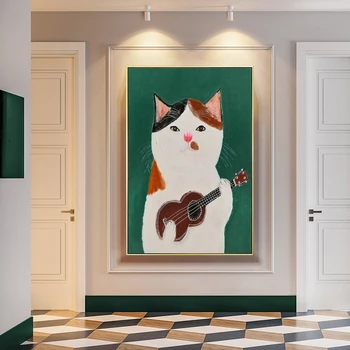  Vintage Štýl, Zvieratá Plátno na Maľovanie Nordic Mačka Portrét Plagáty a Vytlačí Nordic Wall Art Obrázok pre Obývacia Izba Domova