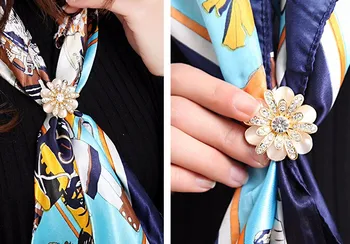  2021 Camellia Opal Kvet Crystal Šatku Svadobné Brošňa Elegantné Ženy Lady Šatku Klip Pracky Šperky, Šatky Pracka Príslušenstvo