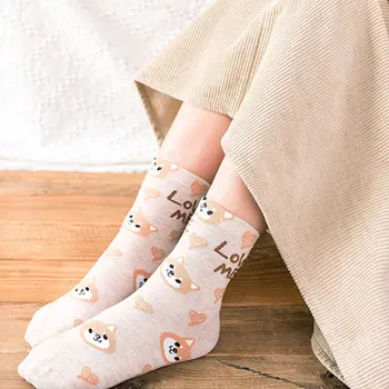  Nové Módne Ženy Cartoon Zviera Tlače Členkové Ponožky Harajuku Japonský Roztomilý Wild Trubice Ponožky Bežné Mäkké Dievčatá Česanej Bavlny Ponožky