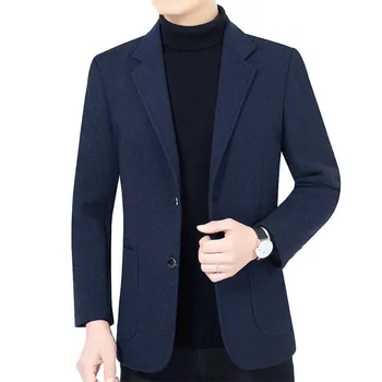  Jeseň Nových Obchodných pánske Sako kórejský Módny Trend Farbou Obleku Kabát Vlna Spája Vysoko Kvalitné Slim pánske Sako 3XL