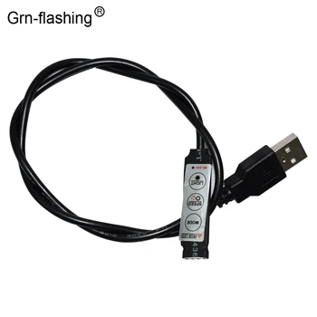  50 CM USB DC5V konektor kábla linky Kontrolnej linky pre RGB LED pásy, 3 tlačidlá 4 piny Prepínač line