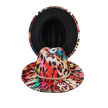  Fedoras leopard fedora zviera tlače Jazz klobúk kovbojský klobúk pre ženy a mužov zimné muži spp Panama vantage tvrdý klobúk veľkoobchod