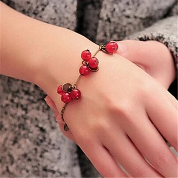  Pop Červené Cherry Roztomilý Módne Náušnice Korálkové Imitácia Pearl Náušnice Jednoduché A Elegantné Svieti Krištáľové Náušnice Veľkoobchod Jewelr