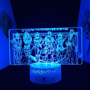  Anime radu jojo Bizarné Dobrodružstvo Obrázok 3D LED Svetlo pre Spálňa Decor Svetlo Darček k Narodeninám 3D LED Svietidlo radu jojo Manga stolná Lampa