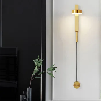 Kobuc Čierna Zlatá Nočná Lampa 12W Nordic Nástenné LED Sconces Lampy, Schodisko, Obývacia izba, Chodba Uličkou Luxusné Nástenné Svietidlo