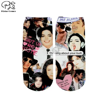  PLstar Vesmíru Drop shipping Michael Jackson módne 3DPrint Ženy/muži/chlapec/dievča Harajuku Farebné bežné Krátke Ponožky Style4