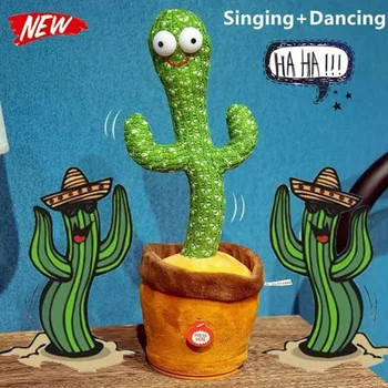  Nové Detské Zábavné Raného Vzdelávania Elektronické Spev Kaktus Tanec Pletené Textílie Plyšové Hračky Papagáj Nahrávanie Hovorí Tanec Cactu