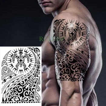  Nepremokavé Dočasné Tetovanie Nálepky Tribal Totem Starej školy Falošné Tatto Flash Tetovanie Späť Nohu, Ruku na brucho veľké veľkosti pre Ženy Muži