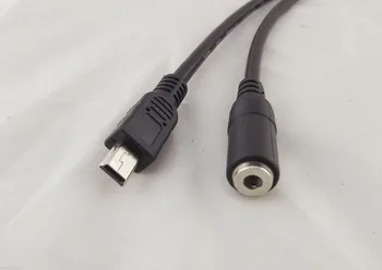  1pcs Mini USB 5 Pin Male Na 3,5 mm Žena AUX Audio Synchronizácia pre Slúchadlá, Adaptér, Kábel 30 cm