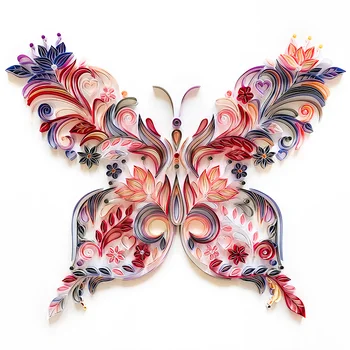  3D Butterfly Kvet, Motýľ Quilling Papier Filigránske Obrazy Quilling Papier Filigránske Umenie Odtlačkový Stenu Decor Remesiel Dary