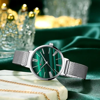  Top Značky CURREN Luxusné Náramkové hodinky Žena Hodinky z Nerezovej Ocele Módne Bežné Jednoduché Quartz Darček Relogio Feminino 9076