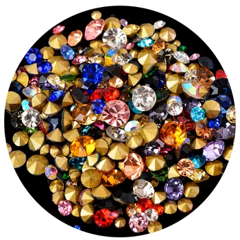  Ss1-ss45 mix farieb poukázal späť crystal drahokamu kužeľ tvar sklenenými kamienkami kameň diamantu pre Nail art odev, šperky príslušenstvo