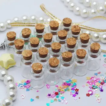  25 Ks Jasné, Malé Mini Sklenených Nádob s Korkové Zátky DIY Želanie Fľaše Pre Správu Svadby Jasné, Sklenené Fľaše, ktorí Chcú Fľašu