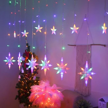 2,5 M LED Star Opony Svetlo Víla String Svetlá na Vianočné Girlandy Vonkajšie Pre Domáce 2022 Nový Rok Vonkajšie Svadobné Domov Decoation