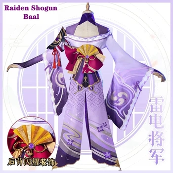  Raiden Shogun Cosplay Hra Genshin Vplyv Baala Halloween Kostýmy Šaty Od Žien Kimono Božie Oko Rekvizity Anime Príslušenstvo Sada