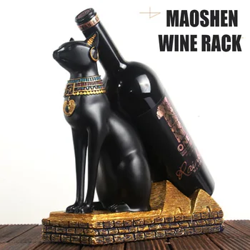  Víno Stojan Socha Egyptského Mačka Držiak Na Fľašu Stáť V Starovekom Egypte Tajomné Živice Plavidlá Pre Domáce Obývacia Izba Bar Botellero Vino