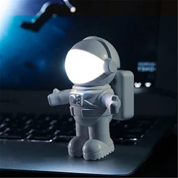  Flexibilné USB Biela Astronaut Trubice Prenosné LED Nočné Svetlo DC 5V Žiarovka Pre Počítač, Notebook, Notebook Čítanie Výzdobu