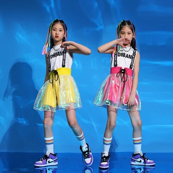  Letné Nové Dievčatá Jazz Tanečné Kostýmy Detí Hip Hop Pódium Módne Oblečenie Dievčatá Cheerleading Kostýmy Rave Oblečenie