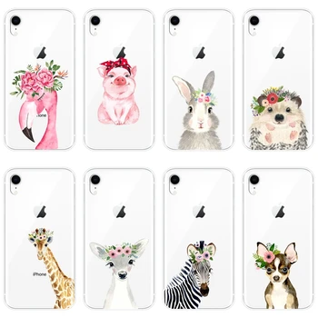  Flamingo Prasa, Pes, Králik Mäkké Zadný Kryt Pre iPhone 6 S 6 7 8 X XR XS Max Telefón puzdro Silikón Pre Apple iPhone 8 7 6 6 S Plus