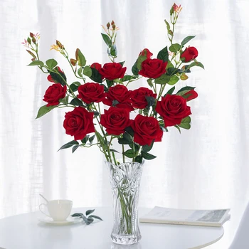  YO CHO Umelé Kvety 95 CM Hodváb Ruže, Kvety Pobočky na Svadbu Fáze Pozadie Falošné Pivónia Flores De Navidad Domáce Dekorácie