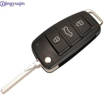  Jingyuqin 3 Tlačidlá Keyless Go Flip Smart Remote Auto kľúč Pre Audi A1/Q3 2011-2017 Fob 433/315MHz ID48 8X0837220/8X0837220D