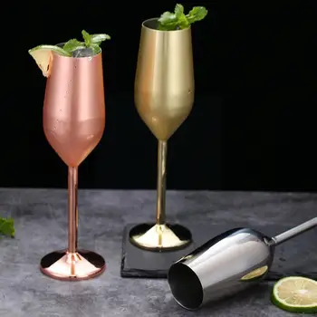  Ocele Pohár Šampanského Vína Sklo Koktailového pohára Vína, Reštauračné Sklo Gold Fire Tvorivé Drinkware Nástroje Bar M7N8