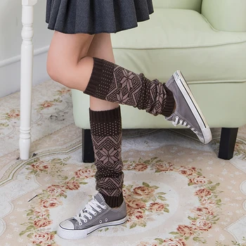  1 Pár Vianočné Ponožky dámske Leg Warmer Pletené Krátky Boot Ponožky Vňaťou Leg Warmers Ženy Na Kolená Zrastov Mulčovače Putá