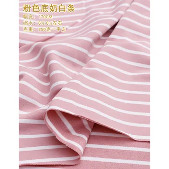  170x 50 cm 95% bavlna farbená priadza prúžok fleece textílie na jar a na jeseň oblečenie medzi tkaninu vysoko elastická deformácia 430g/m