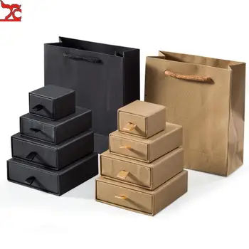  Kraft Box Bavlny, Vyplnená Vintage Farebný Papier Darčeka pre Balík Šperky Box s Hubou Kartón Prekvapenie Skladovanie