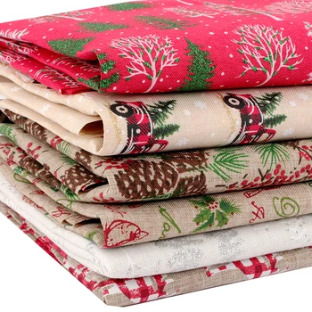  Vianočné Bielizeň Textílie Vianočný Stromček Elk Lesk Potlačené Tkaniny Listov Vianočné Dekorácie Materiál Strana navrhne 45*145 1pc