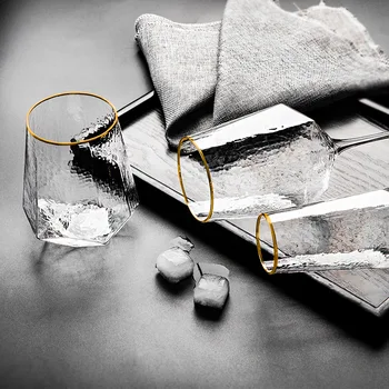  Tvarované Tĺkol Portsble Poháre Na Víno, Pohár Diamond Rimmed Nordic Rretro Crystal Fire Rimmed Šampanské Sklo Diamond Sklo
