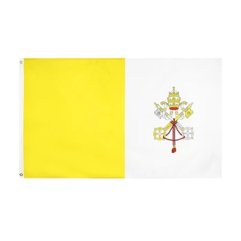  Doprava zadarmo Vatikán Vlajka 90x150cm Kresťanstvo Kríž Kostola Žltá biela Vatikán príznak Vysokej Kvality